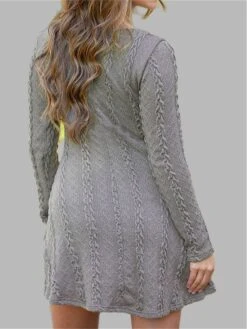 Women's Sweater Dress Jumper Dress Casual Dress Mini Dress Fashion Pure Color Outdoor Daily Going Out Crew Neck Long Sleeve 2023 Regular Fit Black White Wine S M L XL XXL -Tesla Style aaufgr1696434460250