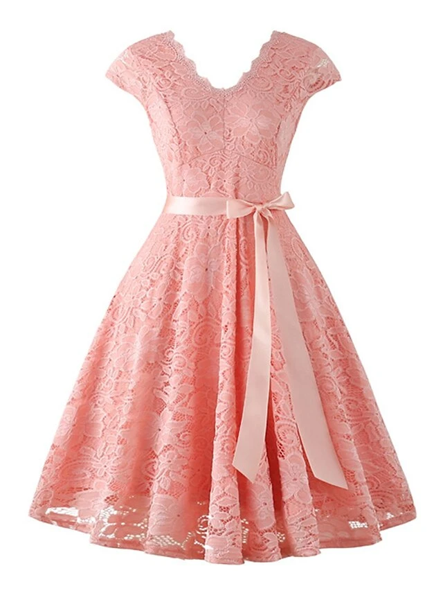 Women‘s Homecoming Party Dress Wedding Guest Dress Knee Length Dress Black Pink Navy Blue Beige Short Sleeve Pure Color Backless Lace Spring Summer Strapless Party Elegant Party Slim 2022 S M L XL XXL 4 Women‘s Homecoming Party Dress Wedding Guest Dress Knee Length Dress Black Pink Navy Blue Beige Short Sleeve Pure Color Backless Lace Spring Summer Strapless Party Elegant Party Slim 2022 S M L XL XXL - Image 2