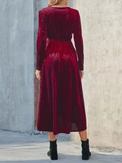 Women's Party Dress Velvet Dress Cocktail Dress Midi Dress Black Wine Brown Long Sleeve Pure Color Lace Up Spring Fall Winter V Neck Fashion Winter Dress Birthday Wedding Guest 2023 S M L XL XXL 3XL 25 Women's Party Dress Velvet Dress Cocktail Dress Midi Dress Black Wine Brown Long Sleeve Pure Color Lace Up Spring Fall Winter V Neck Fashion Winter Dress Birthday Wedding Guest 2023 S M L XL XXL 3XL -Tesla Style acdhji1692078938111