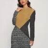 Women's Sweater Dress Jumper Dress Casual Dress Midi Dress Warm Color Block Outdoor Daily Holiday Vacation Round Neck Long Sleeve 2023 Regular Fit Blue Khaki XS S M L XL XXL 3XL One Size -Tesla Style adgbke1697538187033