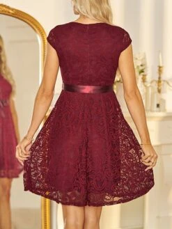 Women‘s Christmas Party Dress Lace Dress Cocktail Dress Midi Dress Pink Wine Navy Blue Short Sleeve Pure Color Lace Spring Fall Winter V Neck Fashion Winter Dress Wedding Guest Vacation 2023 16 Women‘s Christmas Party Dress Lace Dress Cocktail Dress Midi Dress Pink Wine Navy Blue Short Sleeve Pure Color Lace Spring Fall Winter V Neck Fashion Winter Dress Wedding Guest Vacation 2023 -Tesla Style aehqym1692179190827