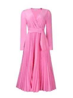 Women's Work Dress Sheath Dress Swing Dress Fashion Winter Dress Office Daily Midi Dress Lace Up Pleated V Neck Long Sleeve Plain Regular Fit Black Yellow Pink Fall Winter S M L XL XXL -Tesla Style ahwjlt1695027372119