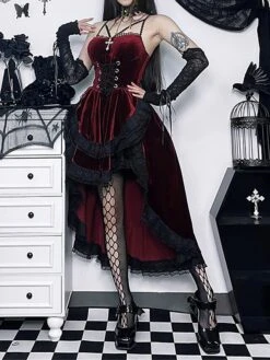 Women's Party Dress Lace Dress Cocktail Dress Midi Dress Black Wine Purple Sleeveless Pure Color Lace Spring Fall Winter Spaghetti Strap Fashion Halloween Birthday Wedding Guest 2023 S M L -Tesla Style airknq1694505115732