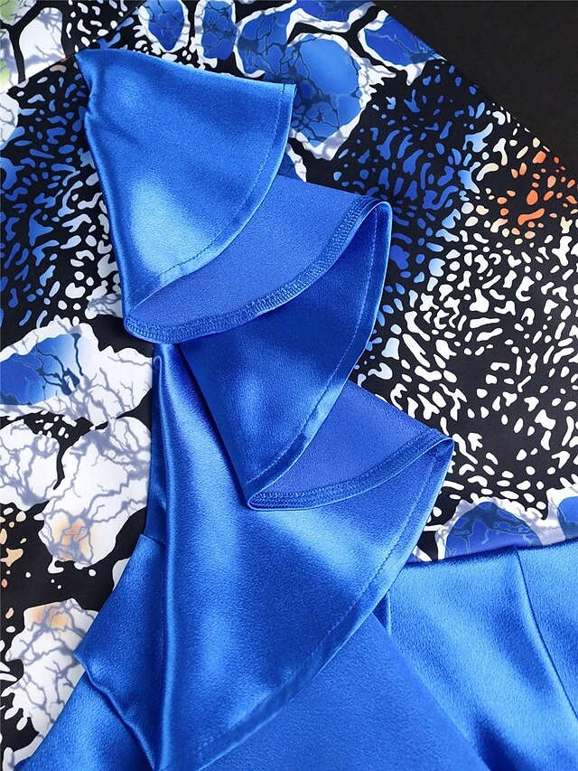 Women's Party Dress Wedding Guest Dress Sheath Dress Midi Dress Blue Short Sleeve Floral Ruffle Summer Spring Fall V Neck Fashion Wedding Guest Vacation Summer Dress 2023 S M L XL XXL 3XL 4XL 8 Women's Party Dress Wedding Guest Dress Sheath Dress Midi Dress Blue Short Sleeve Floral Ruffle Summer Spring Fall V Neck Fashion Wedding Guest Vacation Summer Dress 2023 S M L XL XXL 3XL 4XL - Image 6