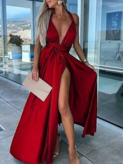 Women's Party Dress Homecoming Dress Satin Dress Pink Dress Long Dress Maxi Dress Black Light Green Wine Sleeveless Pure Color Lace Up Summer Spring Fall V Neck Fashion Evening Party Wedding Guest 33 Women's Party Dress Homecoming Dress Satin Dress Pink Dress Long Dress Maxi Dress Black Light Green Wine Sleeveless Pure Color Lace Up Summer Spring Fall V Neck Fashion Evening Party Wedding Guest -Tesla Style alddui1685586742430