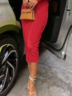 Women‘s Christmas Party Dress Feather Dress Cocktail Dress Midi Dress Red Long Sleeve Pure Color Backless Spring Fall Winter Off Shoulder Fashion Winter Dress Wedding Guest Vacation 2023 S M L -Tesla Style alkrsg1693818243706