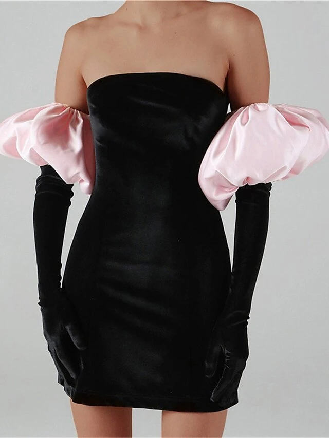 Women's Party Dress Velvet Dress Homecoming Dress Mini Dress Black White Pink Long Sleeve Color Block Backless Spring Fall Winter Strapless Fashion Winter Dress Wedding Guest Birthday Loose Fit 2023 3 Women's Party Dress Velvet Dress Homecoming Dress Mini Dress Black White Pink Long Sleeve Color Block Backless Spring Fall Winter Strapless Fashion Winter Dress Wedding Guest Birthday Loose Fit 2023