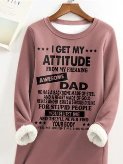 Women's Sweatshirt Dress Casual Dress Mini Dress Warm Fashion Outdoor Vacation Going Out Crew Neck Print Letter Loose Fit Pink S M L XL XXL -Tesla Style aohccp1697708999792