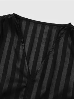 Women's Work Dress Satin Dress Black Dress Fashion Midi Dress Split V Neck Long Sleeve Plain Loose Fit Black Fall Winter S M L XL XXL -Tesla Style aohyjj1693299580974