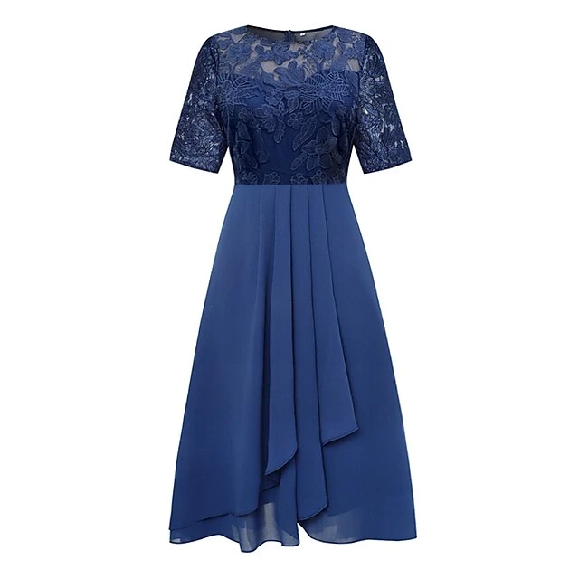 Women‘s Cocktail Party Dress Lace Dress Midi Dress Green Blue Purple Half Sleeve Floral Embroidery Lace Summer Spring Crew Neck Elegant Classic Wedding Guest 2023 S M L XL XXL 3XL 16 Women‘s Cocktail Party Dress Lace Dress Midi Dress Green Blue Purple Half Sleeve Floral Embroidery Lace Summer Spring Crew Neck Elegant Classic Wedding Guest 2023 S M L XL XXL 3XL - Image 14