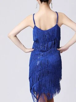 Women's Party Dress Fringe Dress Sequin Dress Midi Dress Silver Black White Sleeveless Pure Color Sequins Summer Spring Fall Spaghetti Strap Fashion Party Vacation Summer Dress 2022 S M L XL XXL 3XL -Tesla Style arupkp1639557635377