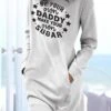 Women's Casual Dress Sweatshirt Dress Winter Dress Letter Pocket Print Crew Neck Mini Dress Fashion Streetwear Outdoor Daily Long Sleeve Loose Fit White Gray Fall Winter S M L XL XXL -Tesla Style arwotz1694502461776