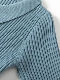 Women's Sweater Dress Jumper Dress Casual Dress Mini Dress Active Pure Color Outdoor Casual Vacation Going Out V Neck Long Sleeve 2023 Slim Black Green Apricot One Size -Tesla Style auntfz1695030483387