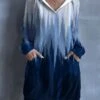 Women's Casual Dress Sweatshirt Dress Mini Dress Warm Fashion Outdoor Vacation Going Out Hoodie Pocket Print Graphic Loose Fit Blue S M L XL XXL -Tesla Style avipzp1696524141221