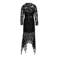 Women‘s Semi Formal Party Dress Lace Dress Long Dress Maxi Dress Green Blue Purple Wine White Black Long Sleeve Pure Color Stand Collar Sexy Fall Dress S M L XL XXL 3XL 4XL 5XL / Winter Dress -Tesla Style avurxo1693290725839