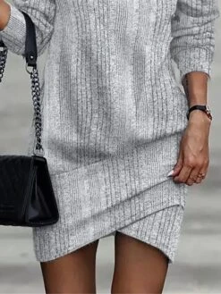 Women's Work Dress Casual Dress Sheath Dress Fashion Winter Dress Daily Mini Dress Patchwork One Shoulder Long Sleeve Plain Loose Fit Gray Fall Winter S M L XL XXL 7 Women's Work Dress Casual Dress Sheath Dress Fashion Winter Dress Daily Mini Dress Patchwork One Shoulder Long Sleeve Plain Loose Fit Gray Fall Winter S M L XL XXL -Tesla Style avvnsv1696842064110