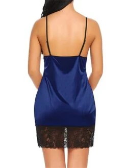 Women's Casual Dress Lace Dress Mini Dress Daily Casual Lace Patchwork Color Block Strap Home Lounge Black Wine 2023 Summer Spring One-Size -Tesla Style awhymy1692788070027