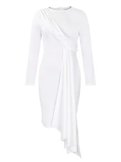 Women's Party Dress Cocktail Dress Wedding Guest Dress Midi Dress White Yellow Red Long Sleeve Pure Color Ruched Spring Fall Winter Crew Neck Fashion Winter Dress Wedding Guest Vacation 2023 S M L XL 34 Women's Party Dress Cocktail Dress Wedding Guest Dress Midi Dress White Yellow Red Long Sleeve Pure Color Ruched Spring Fall Winter Crew Neck Fashion Winter Dress Wedding Guest Vacation 2023 S M L XL -Tesla Style awqmxm1692676246572