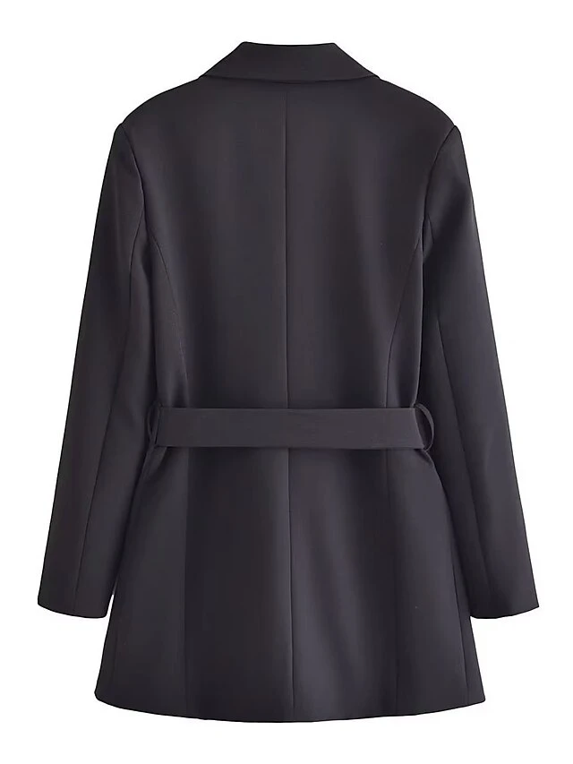 Women's Work Dress Blazer Dress Semi Formal Dress Fashion Office Daily Workfashion Mini Dress Button Pocket Shirt Collar Long Sleeve Plain Loose Fit Black Green Fall S M L 7 Women's Work Dress Blazer Dress Semi Formal Dress Fashion Office Daily Workfashion Mini Dress Button Pocket Shirt Collar Long Sleeve Plain Loose Fit Black Green Fall S M L - Image 5