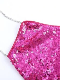 Women‘s Party Dress Sequin Dress Homecoming Dress Cocktail Dress Mini Dress Purple Sleeveless Pure Color Sparkly Glitter Sequins Spring Fall Winter Spaghetti Strap Fashion Wedding Guest Birthday -Tesla Style bahbvv1693535318866