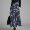 Women's Work Dress Casual Dress Swing Dress Fashion Winter Dress Daily Long Dress Maxi Dress Button Print V Neck Long Sleeve Graffiti Regular Fit Blue Green Dark Blue Fall Winter S M L XL XXL