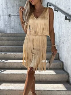 Women's Party Dress Fringe Dress Homecoming Dress Mini Dress Silver Black Gold Sleeveless Pure Color Tassel Fringe Fall Winter Autumn Spaghetti Strap Fashion Vacation 2023 S M L XL 14 Women's Party Dress Fringe Dress Homecoming Dress Mini Dress Silver Black Gold Sleeveless Pure Color Tassel Fringe Fall Winter Autumn Spaghetti Strap Fashion Vacation 2023 S M L XL -Tesla Style bbkbqg1694166358767