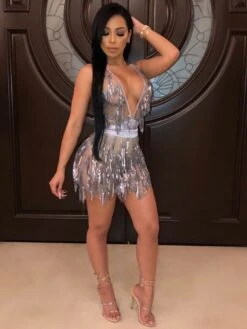 Women's Fringe Dress Sequin Dress Holiday Dress Mini Dress Silver Black Wine Sleeveless Pure Color Sequins Summer Spring Deep V Hot Party Summer Dress 2023 S M L XL 16 Women's Fringe Dress Sequin Dress Holiday Dress Mini Dress Silver Black Wine Sleeveless Pure Color Sequins Summer Spring Deep V Hot Party Summer Dress 2023 S M L XL -Tesla Style bdpyzm1601012007617