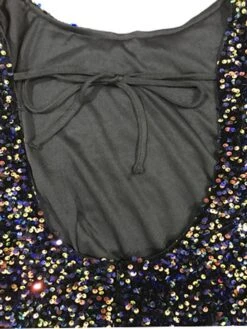 Women‘s Party Dress Sequin Dress Homecoming Dress Mini Dress Silver Colorful Black Long Sleeve Pure Color Sparkly Glitter Sequins Spring Fall Winter Crew Neck Fashion Winter Dress Wedding Guest -Tesla Style bejgmi1692340314382