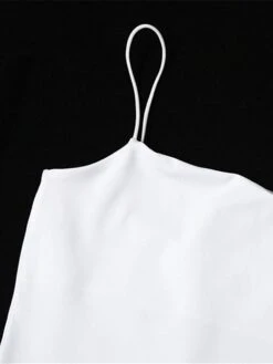 Women's Party Dress Fringe Dress Homecoming Dress Mini Dress Black White Sleeveless Pure Color Tassel Fringe Summer Spring Spaghetti Strap Hot Slim 2023 S M L -Tesla Style bevwru1652347349758