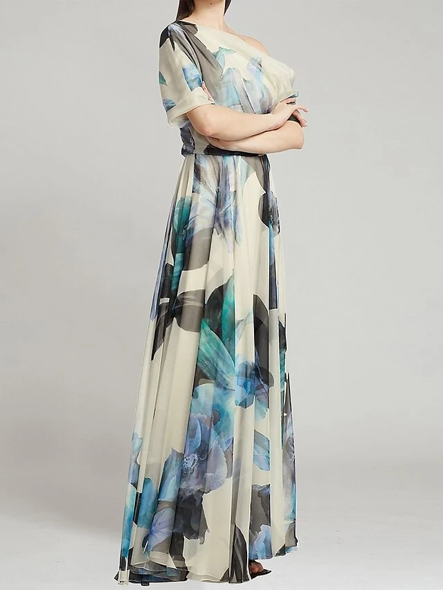 Women's Party Dress Wedding Guest Dress Swing Dress Long Dress Maxi Dress Blue Half Sleeve Floral Patchwork Summer Spring Fall Crew Neck Fashion Birthday Vacation Fall Dress Loose Fit 2023 S M L XL 5 Women's Party Dress Wedding Guest Dress Swing Dress Long Dress Maxi Dress Blue Half Sleeve Floral Patchwork Summer Spring Fall Crew Neck Fashion Birthday Vacation Fall Dress Loose Fit 2023 S M L XL - Image 3