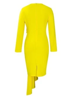 Women's Party Dress Cocktail Dress Wedding Guest Dress Midi Dress White Yellow Red Long Sleeve Pure Color Ruched Spring Fall Winter Crew Neck Fashion Winter Dress Wedding Guest Vacation 2023 S M L XL 31 Women's Party Dress Cocktail Dress Wedding Guest Dress Midi Dress White Yellow Red Long Sleeve Pure Color Ruched Spring Fall Winter Crew Neck Fashion Winter Dress Wedding Guest Vacation 2023 S M L XL -Tesla Style bgxnxr1692676245301