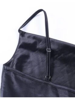 Women's Party Dress Satin Dress Sheath Dress Midi Dress Sleeveless Pure Color Ruched Summer Spring Fall Spaghetti Strap Party Party Summer Dress 2023 S M L -Tesla Style bhoiii1629449476587