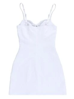 Women's Party Dress Cocktail Dress Bodycon Mini Dress White Sleeveless Pure Color Lace Up Spring Fall Winter Spaghetti Strap Fashion Halloween Birthday Wedding Guest 2023 S M L -Tesla Style bhvogg1693886985297