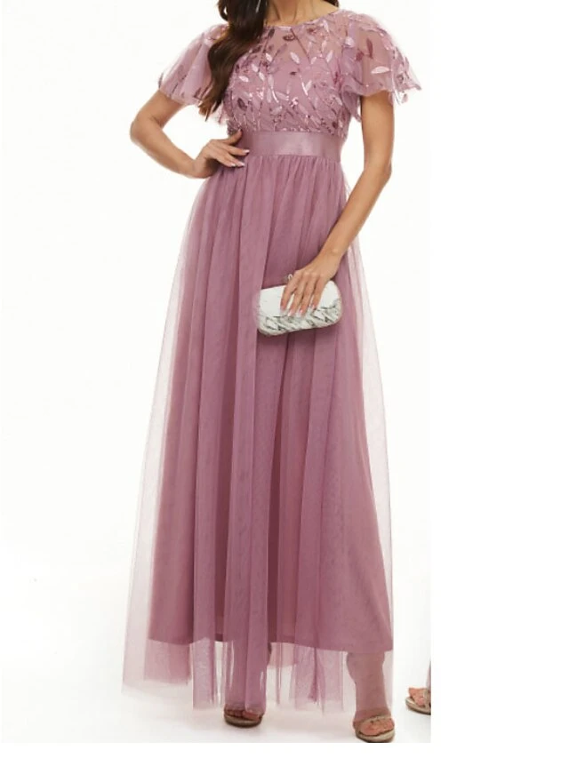 Women's Party Dress Sequin Dress Formal Dress Long Dress Maxi Dress Silver Black Pink Short Sleeve Pure Color Sequins Spring Fall Winter Round Neck Party Party Wedding Guest Spring Dress 2023 XS S M 6 Women's Party Dress Sequin Dress Formal Dress Long Dress Maxi Dress Silver Black Pink Short Sleeve Pure Color Sequins Spring Fall Winter Round Neck Party Party Wedding Guest Spring Dress 2023 XS S M - Image 4