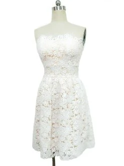 Women‘s Semi Formal Party Dress Homecoming Dress A Line Dress Mini Dress White Sleeveless Pure Color Lace Spring Summer Strapless Wedding Wedding Guest Slim 2023 S M L XL 13 Women‘s Semi Formal Party Dress Homecoming Dress A Line Dress Mini Dress White Sleeveless Pure Color Lace Spring Summer Strapless Wedding Wedding Guest Slim 2023 S M L XL -Tesla Style bmvorj1675676910825