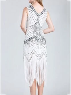 Women‘s Halloween Dress Retro 1920s Fringe Dress Midi Dress Party Outdoor Sequins Tassel Fringe Plain V Neck Sleeveless Regular Fit Summer Spring 2023 Claret Black S M L XL 23 Women‘s Halloween Dress Retro 1920s Fringe Dress Midi Dress Party Outdoor Sequins Tassel Fringe Plain V Neck Sleeveless Regular Fit Summer Spring 2023 Claret Black S M L XL -Tesla Style bofymg1677052178958