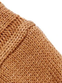 Women's Sweater Dress Jumper Dress Casual Dress Mini Dress Warm Pure Color Outdoor Casual Daily Going Out Crew Neck Long Sleeve 2023 Loose Fit Camel S M L -Tesla Style brbwyg1695106688609