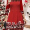 Women‘s Christmas Sweater Dress Jumper Dress Winter Dress Warm Deer Outdoor Christmas Daily Holiday Crew Neck Long Sleeve 2023 Regular Fit Wine Red Gray S M L XL XXL 3XL -Tesla Style bsrudw1695364491649