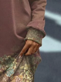 Women's Casual Dress Sweatshirt Dress Mini Dress Warm Fashion Outdoor Vacation Going Out Crew Neck Print Floral Regular Fit Pink S M L XL XXL -Tesla Style bswmcn1696942632237