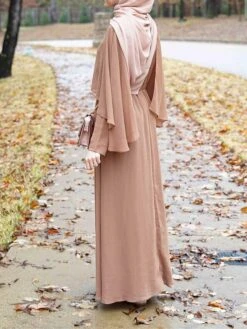 Women's Work Dress Chiffon Dress Swing Dress Fashion Long Dress Maxi Dress Ruched Crew Neck Long Sleeve Plain Regular Fit Black Khaki Fall Winter S M L XL XXL -Tesla Style bthyrw1693300569560