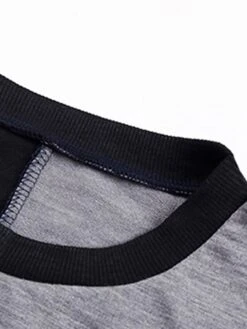 Women's Casual Dress Hoodie Dress Mini Dress Fashion Daily Outdoor Home Vacation Crew Neck Patchwork Print Loose Fit Blue Army Green Dark Gray S M L XL -Tesla Style btyvel1693535796982