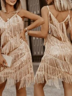 Women‘s Christmas Party Dress Fringe Dress Wedding Guest Dress Mini Dress Gold Sleeveless Pure Color Tassel Fringe Spring Fall Winter Spaghetti Strap Fashion Winter Dress Evening Party Wedding Guest 11 Women‘s Christmas Party Dress Fringe Dress Wedding Guest Dress Mini Dress Gold Sleeveless Pure Color Tassel Fringe Spring Fall Winter Spaghetti Strap Fashion Winter Dress Evening Party Wedding Guest -Tesla Style buecsi1692781016910