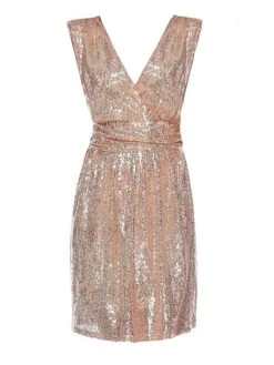 Women's Party Dress Sequin Dress Metallic Dress Midi Dress Silver Pink Sleeveless Pure Color Sequins Summer Spring Fall V Neck Fashion Party Vacation Summer Dress 2022 S M L XL XXL -Tesla Style buimmu1628138167541