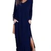 Women's Work Dress Semi Formal Dress Fashion Long Dress Maxi Dress Split Asymmetrical V Neck Long Sleeve Plain Regular Fit Wine Purple Army Green Fall Winter S M L XL XXL