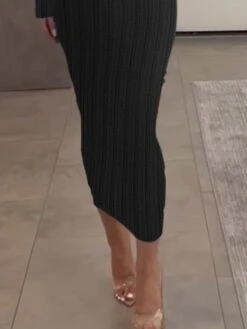 Women's Party Dress Bodycon Sheath Dress Midi Dress Black Long Sleeve Color Block Patchwork Fall Winter Autumn Off Shoulder Fashion Evening Party Vacation 2023 S M L XL XXL 3XL -Tesla Style bwovsu1697193395844