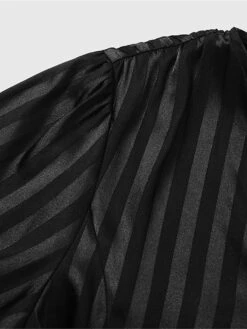 Women's Work Dress Satin Dress Black Dress Fashion Midi Dress Split V Neck Long Sleeve Plain Loose Fit Black Fall Winter S M L XL XXL -Tesla Style byslhb1693299579743