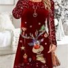 Women's Velvet Dress Party Dress Sequin Dress Mini Dress Wine Long Sleeve Elk Pleated Spring Fall Winter Crew Neck Fashion Winter Dress Christmas Wedding Guest 2023 S M L XL XXL 3XL 1 Women's Velvet Dress Party Dress Sequin Dress Mini Dress Wine Long Sleeve Elk Pleated Spring Fall Winter Crew Neck Fashion Winter Dress Christmas Wedding Guest 2023 S M L XL XXL 3XL -Tesla Style byunxb1697523497619