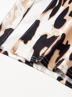 Women's Work Dress Sheath Dress Black Dress Fashion Midi Dress Split Print Turtleneck Long Sleeve Animal Leopard Slim Black White Yellow Fall S M L XL XXL -Tesla Style bzpsht1693299466121