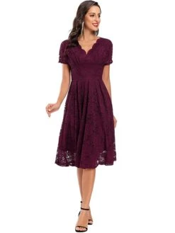 Women's Party Dress Lace Dress Homecoming Dress Midi Dress Black Pink Wine Short Sleeve Pure Color Lace Summer Spring Fall V Neck Fashion Evening Party Wedding Guest Fall Dress 2023 S M L XL 25 Women's Party Dress Lace Dress Homecoming Dress Midi Dress Black Pink Wine Short Sleeve Pure Color Lace Summer Spring Fall V Neck Fashion Evening Party Wedding Guest Fall Dress 2023 S M L XL -Tesla Style cabygy1678263195645