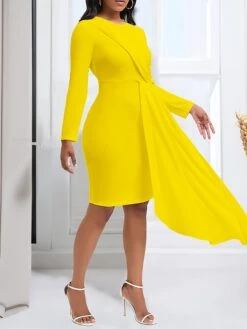 Women's Party Dress Cocktail Dress Wedding Guest Dress Midi Dress White Yellow Red Long Sleeve Pure Color Ruched Spring Fall Winter Crew Neck Fashion Winter Dress Wedding Guest Vacation 2023 S M L XL 26 Women's Party Dress Cocktail Dress Wedding Guest Dress Midi Dress White Yellow Red Long Sleeve Pure Color Ruched Spring Fall Winter Crew Neck Fashion Winter Dress Wedding Guest Vacation 2023 S M L XL -Tesla Style callux1692676242664